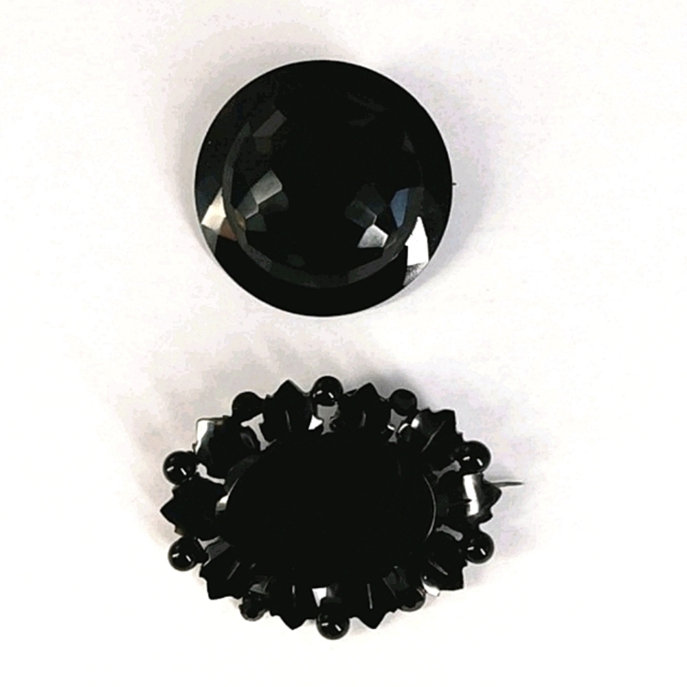 Two Vintage, Antique Mourning Brooches
